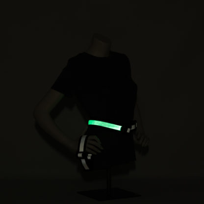 Liio Luxe Green: LED USB rechargeable illuminating reflective modular strap/band system - Image 4