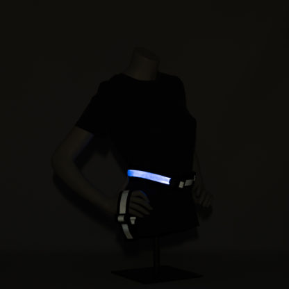 Liio Luxe Blue: LED USB rechargeable illuminating reflective modular strap/band system - Image 4