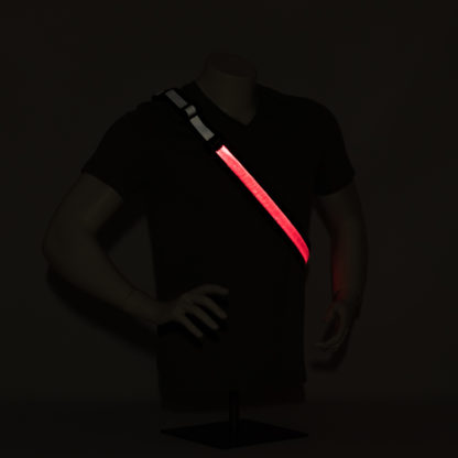 Liio Standard Red: LED USB rechargeable illuminating reflective modular strap/band system - Image 8